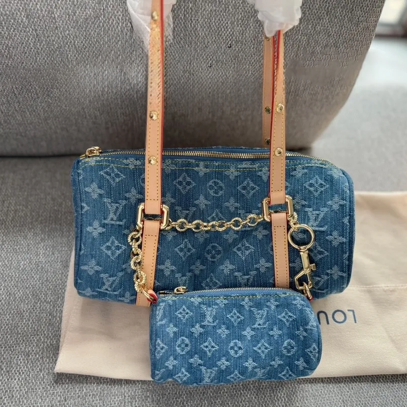 Louis Vuitton LV Denim PAPILLON Handbag Shoulder Bag (Replica)