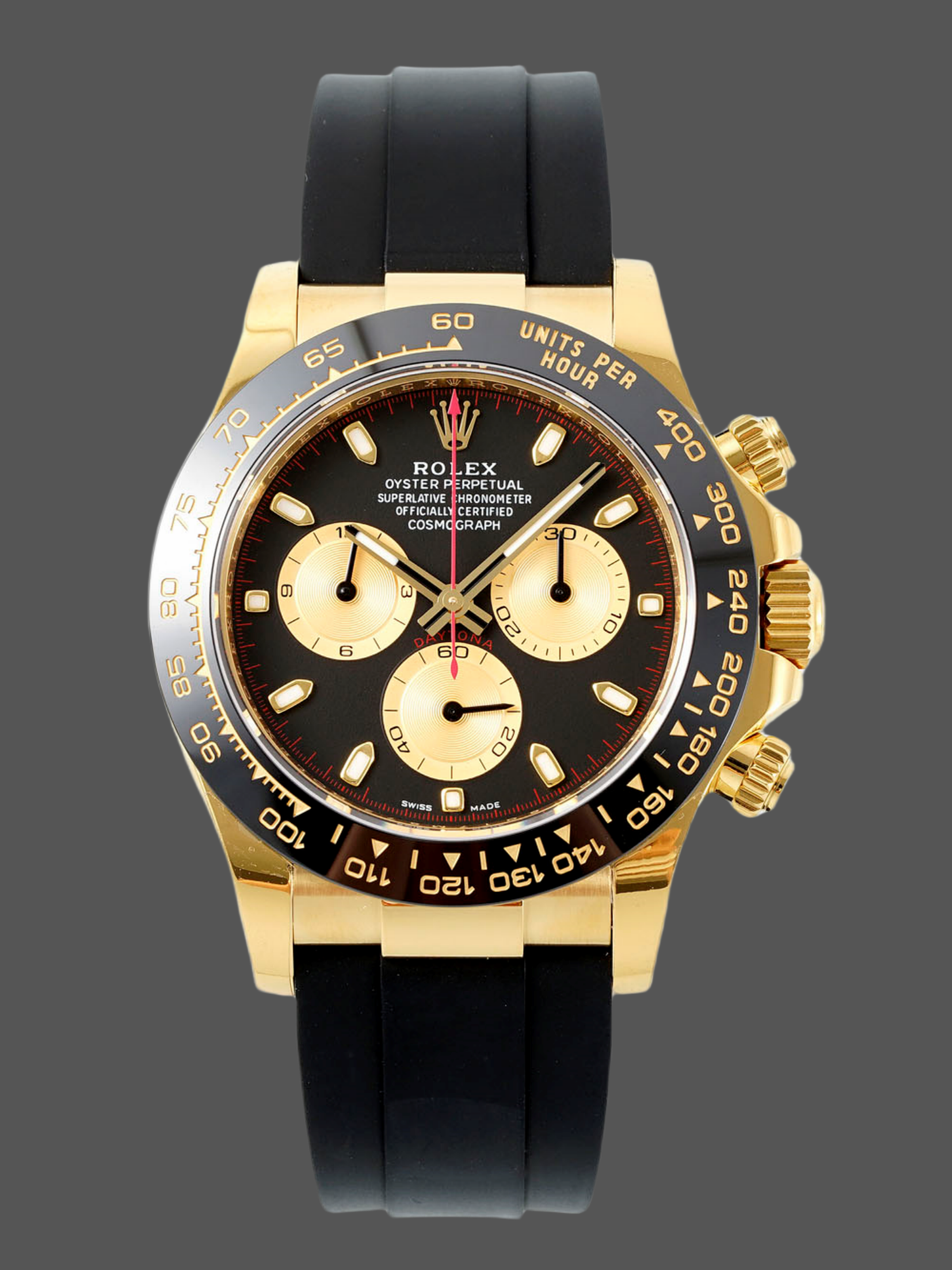 Rolex Daytona 116518LN Black Dial Rubber strap 40mm Mens Replica Watch