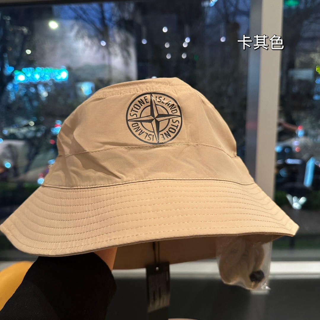 Stone Island Quick-drying Fabric Drawstring Basin Hat Sunhat 锛�Replica锛�
