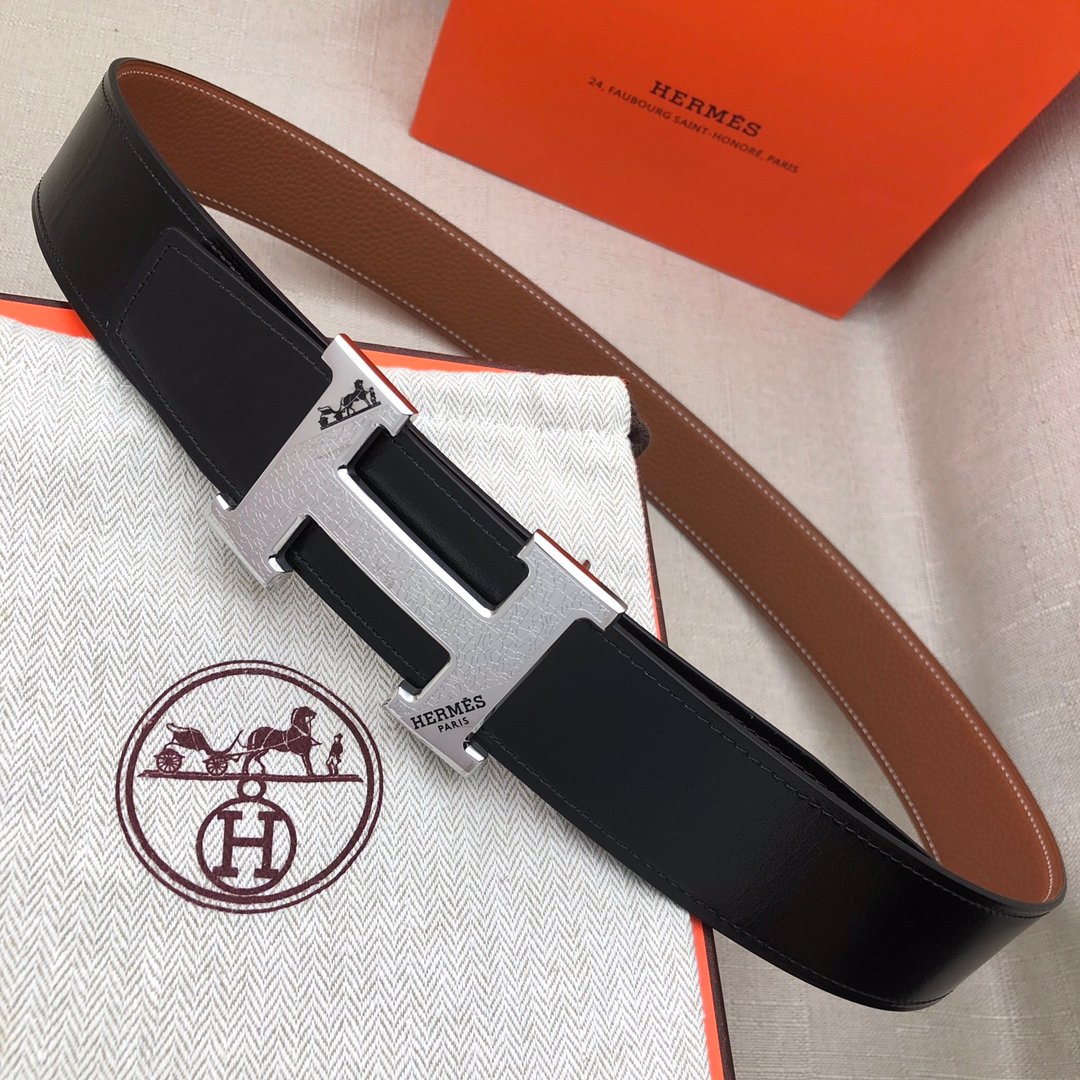 Hermes H Belt Buckle & Reversible Black For Women, Women Belt 380MM