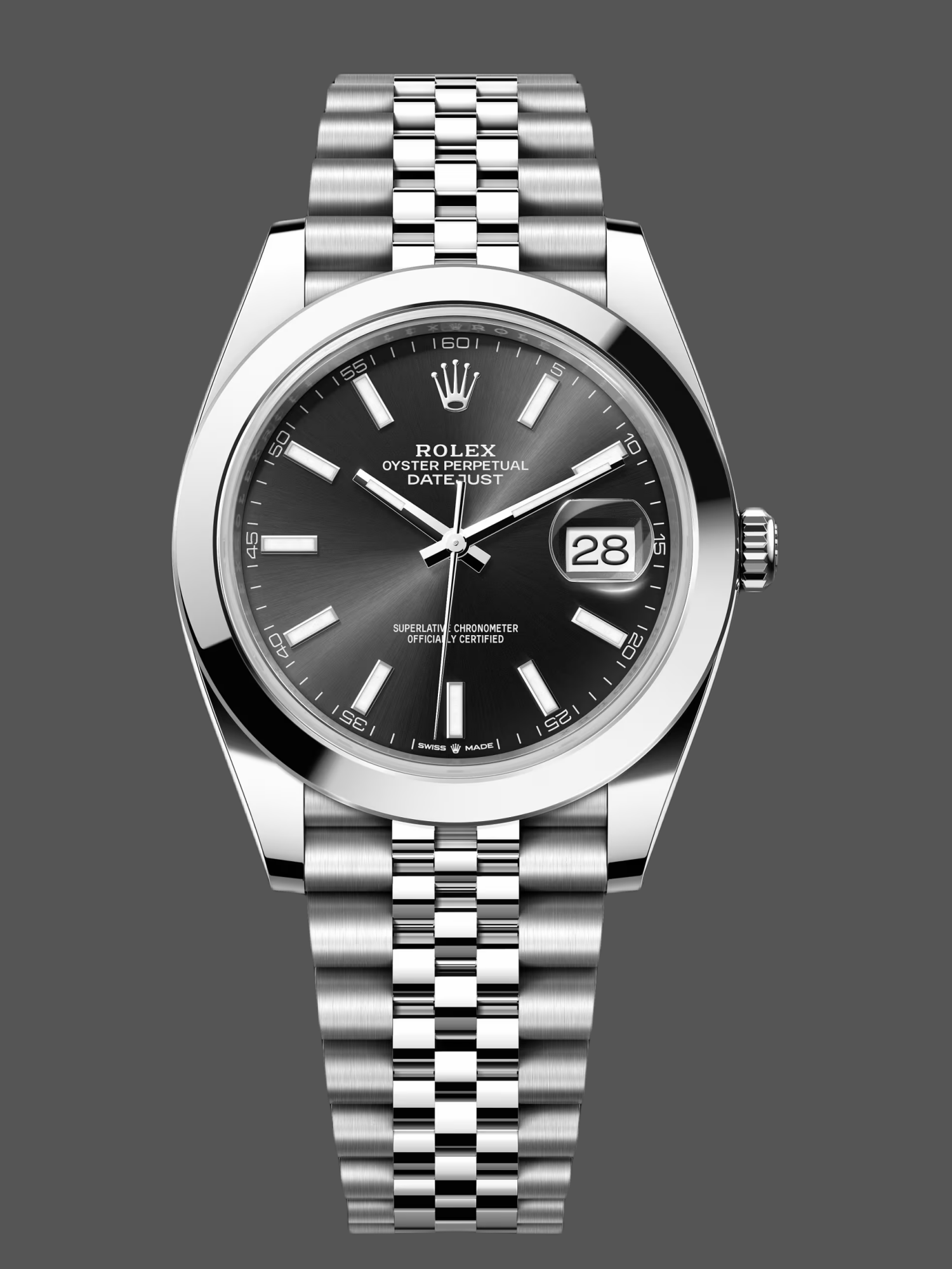 Rolex Datejust 41 41mm 126300 0012 Bright Black Index Dial