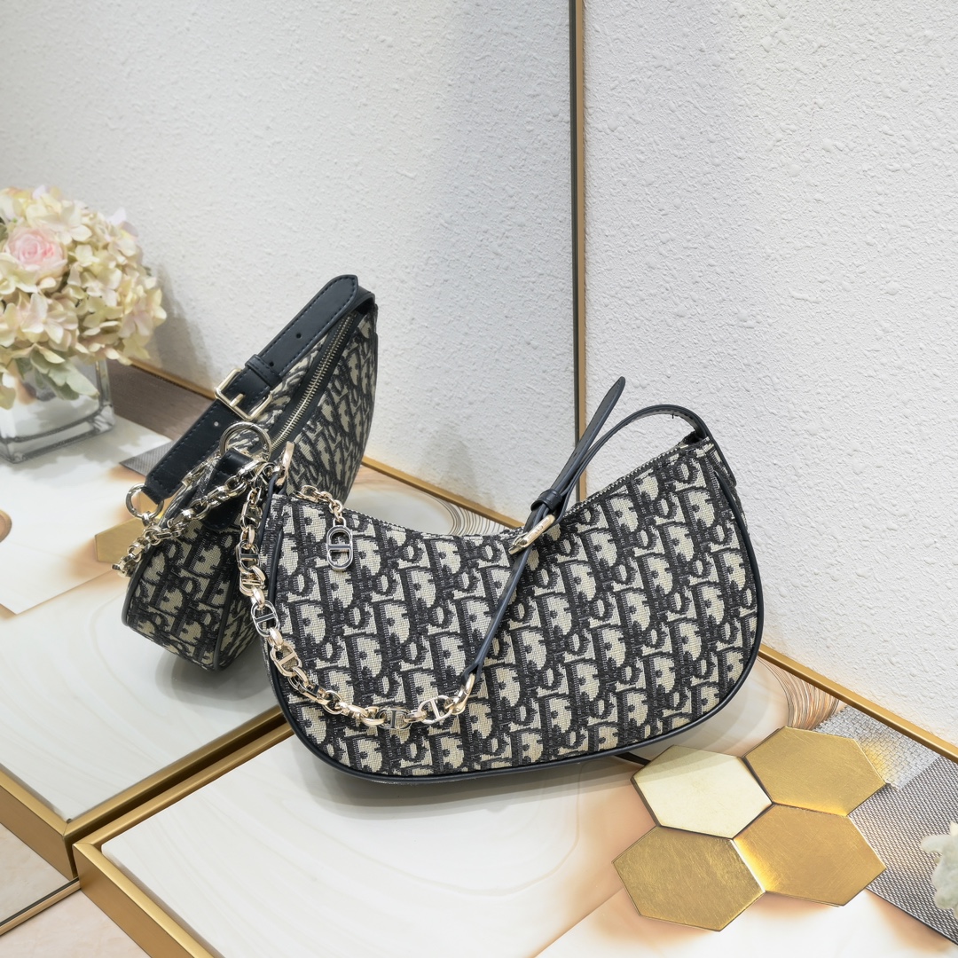 Dior CD Lounge bag 2029 Blue Oblique LM051 27cm