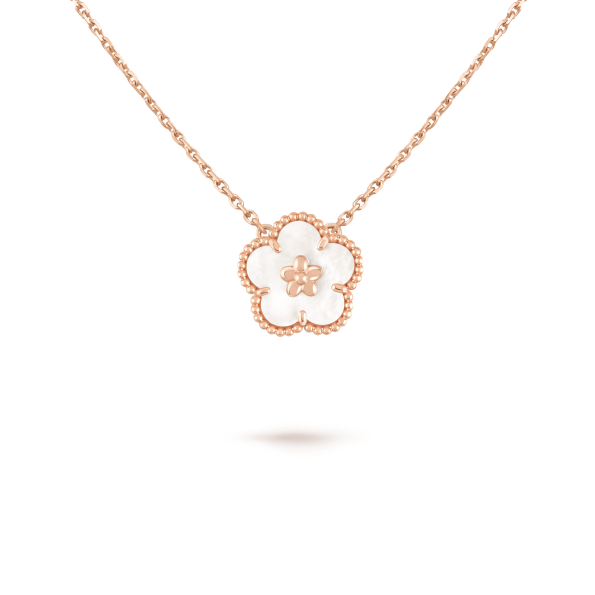 Van Cleef Plum Bossom Necklace Dupe, Rose Gold
