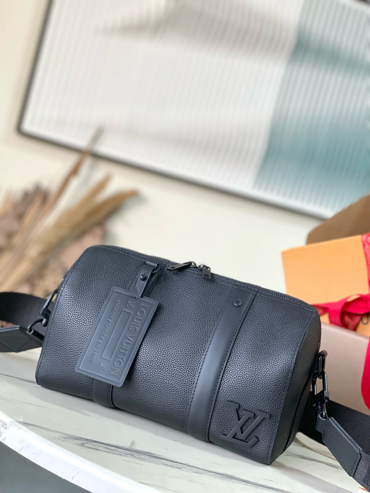 Louis Vuitton Aerogram Leather City Keepall Bag锛�10A锛�