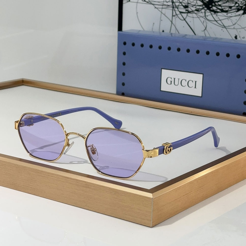 Gucci Metal mirror leg Logo sunglasses Top quality 锛�Replica锛�