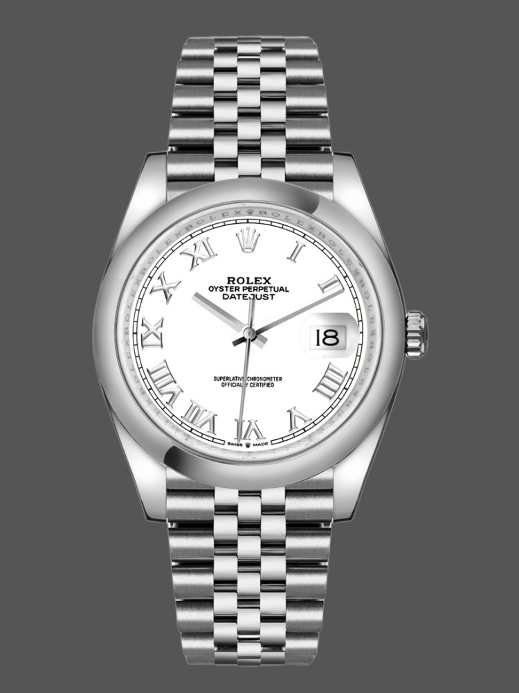 Rolex Datejust 126200 Stainless Steel White Roman Dial 36MM Unisex Replica Watch