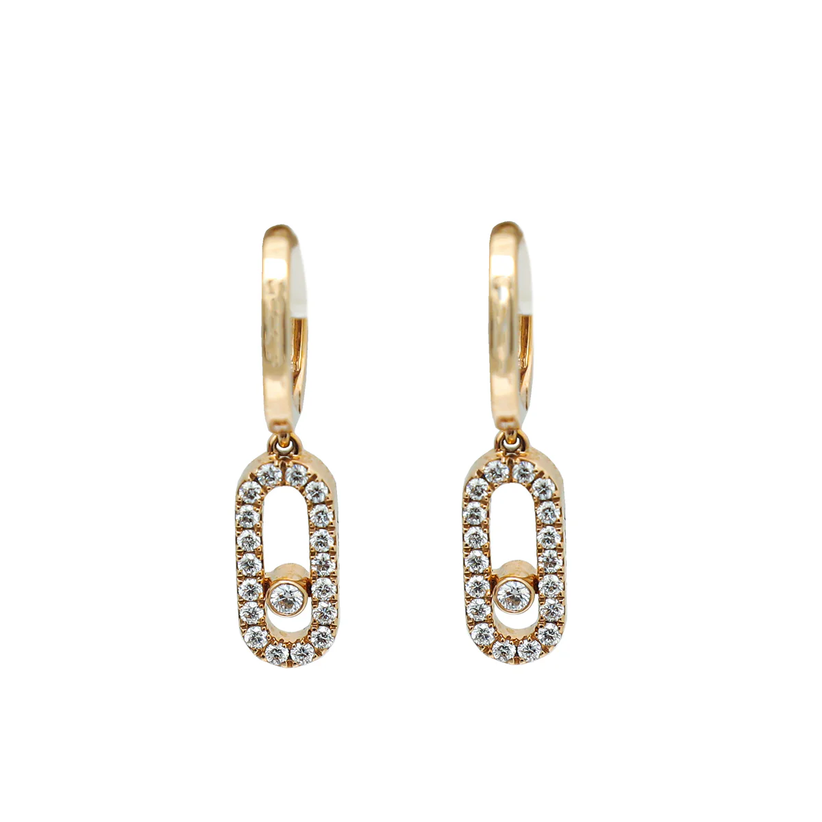 Messika 18K Pink Gold Diamond Move Uno Hoop Earrings