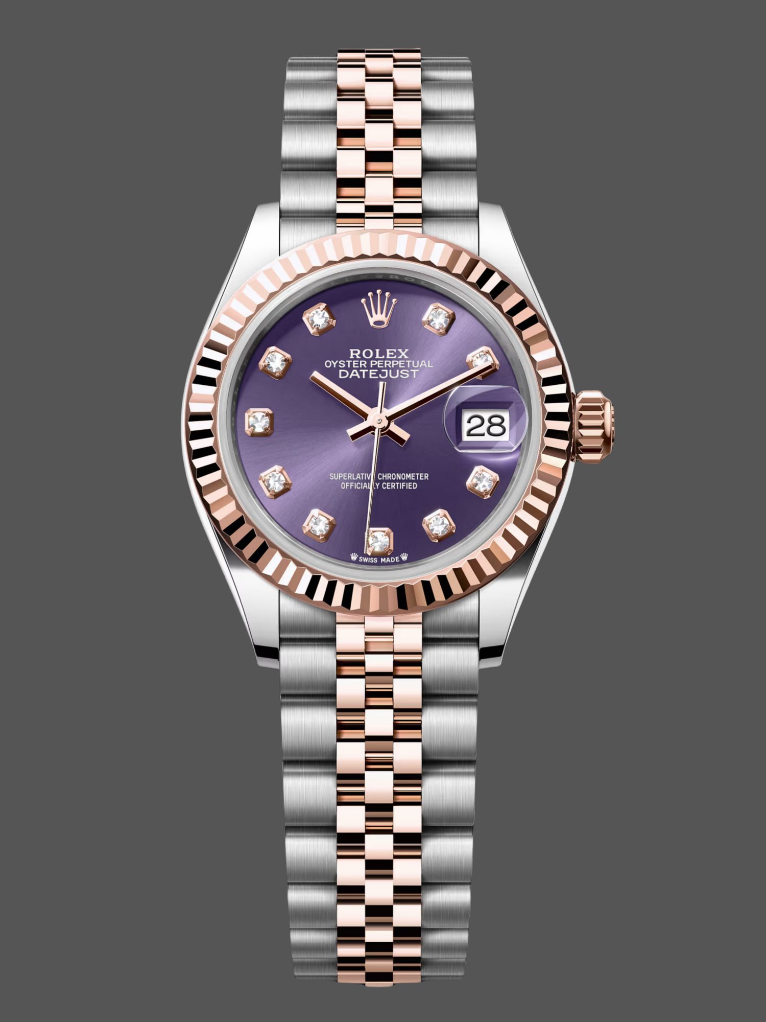 Rolex Datejust 28 Oystersteel and Rose Gold m279171 0015 Lady Watch