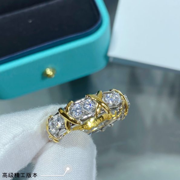 Diamond Ring with Crossed X, Tiffany Dupe