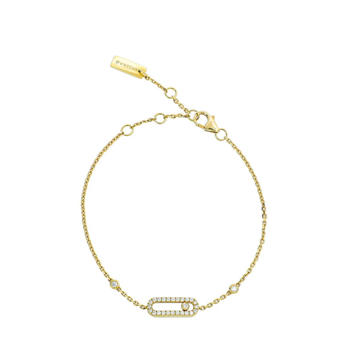 Messika 18K Yellow Gold Pav茅 Diamond Move Uno Bracelet