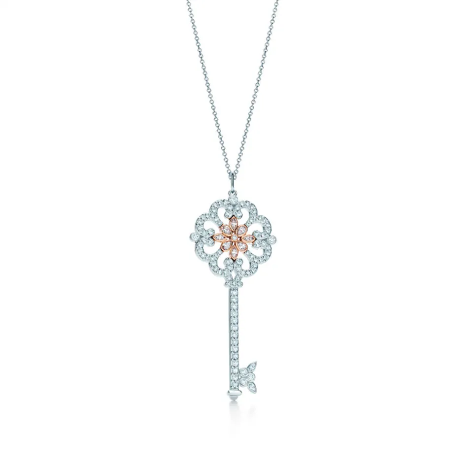 Tiffany Keys Enchant Primrose Key Pendant Necklace Gemstones Jewelry D.C. Sale Women GRP06428