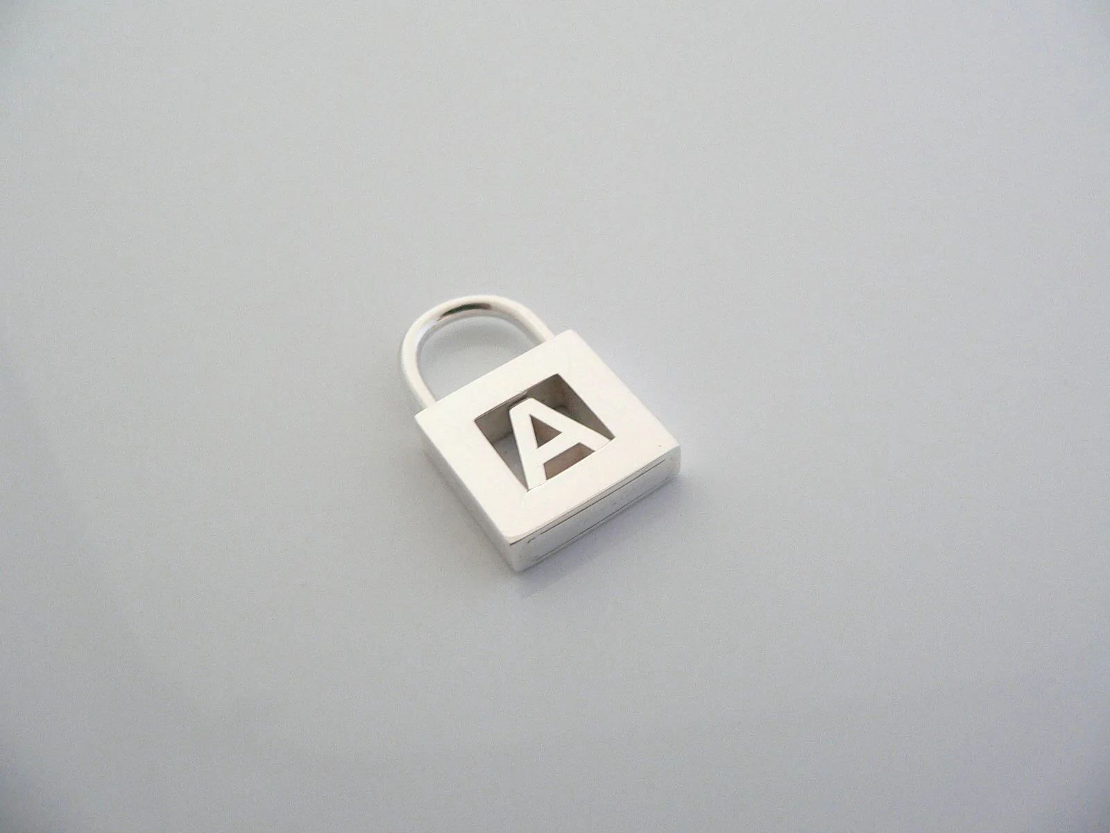 Tiffany & Co Alphabet A Pendant Padlock Charm 4 Necklace Bracelet MINT Love Gift