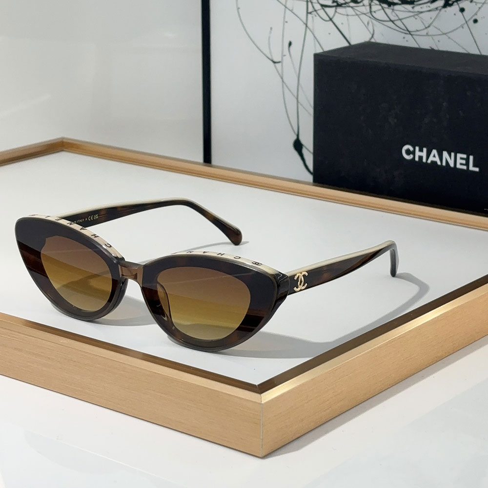 Chanel Mirror leg Logo Cat-eye Sunglasses Top quality 锛�Replica锛�