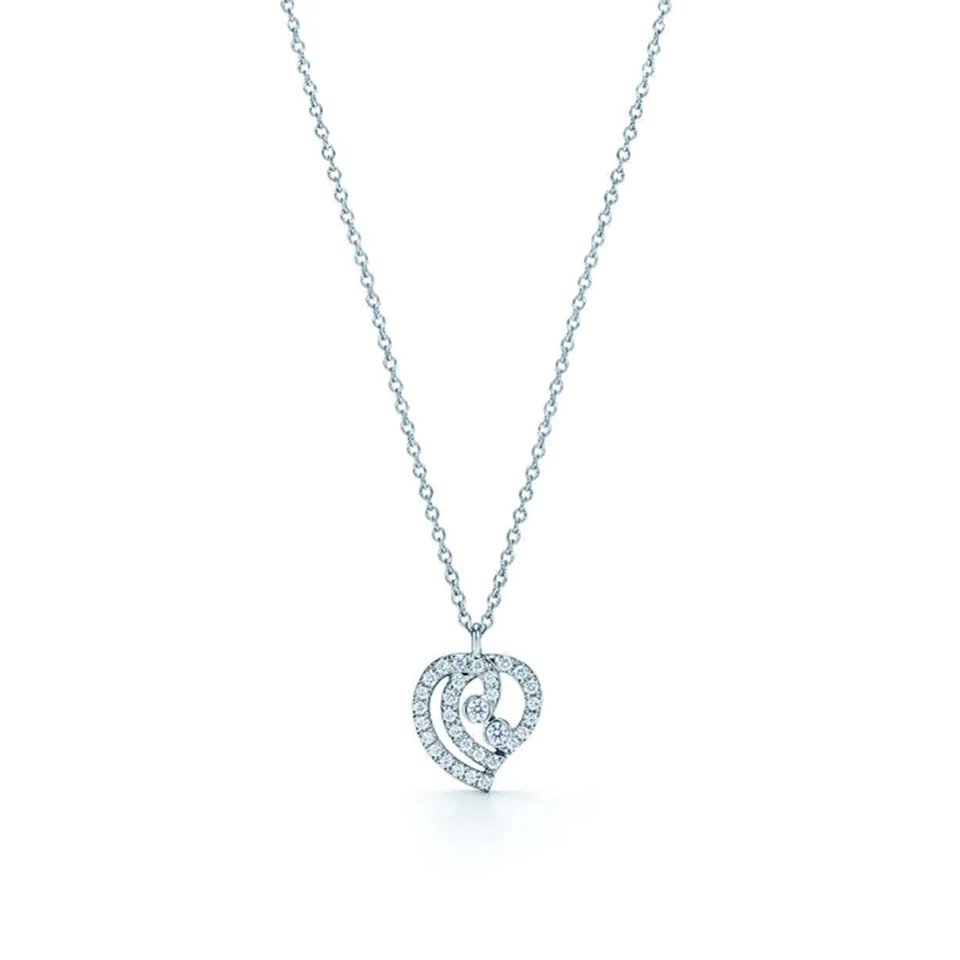 Tiffany Enchant Heart Pendant Necklace Sterling Silver Diamonds Cheap Jewellery 33725876