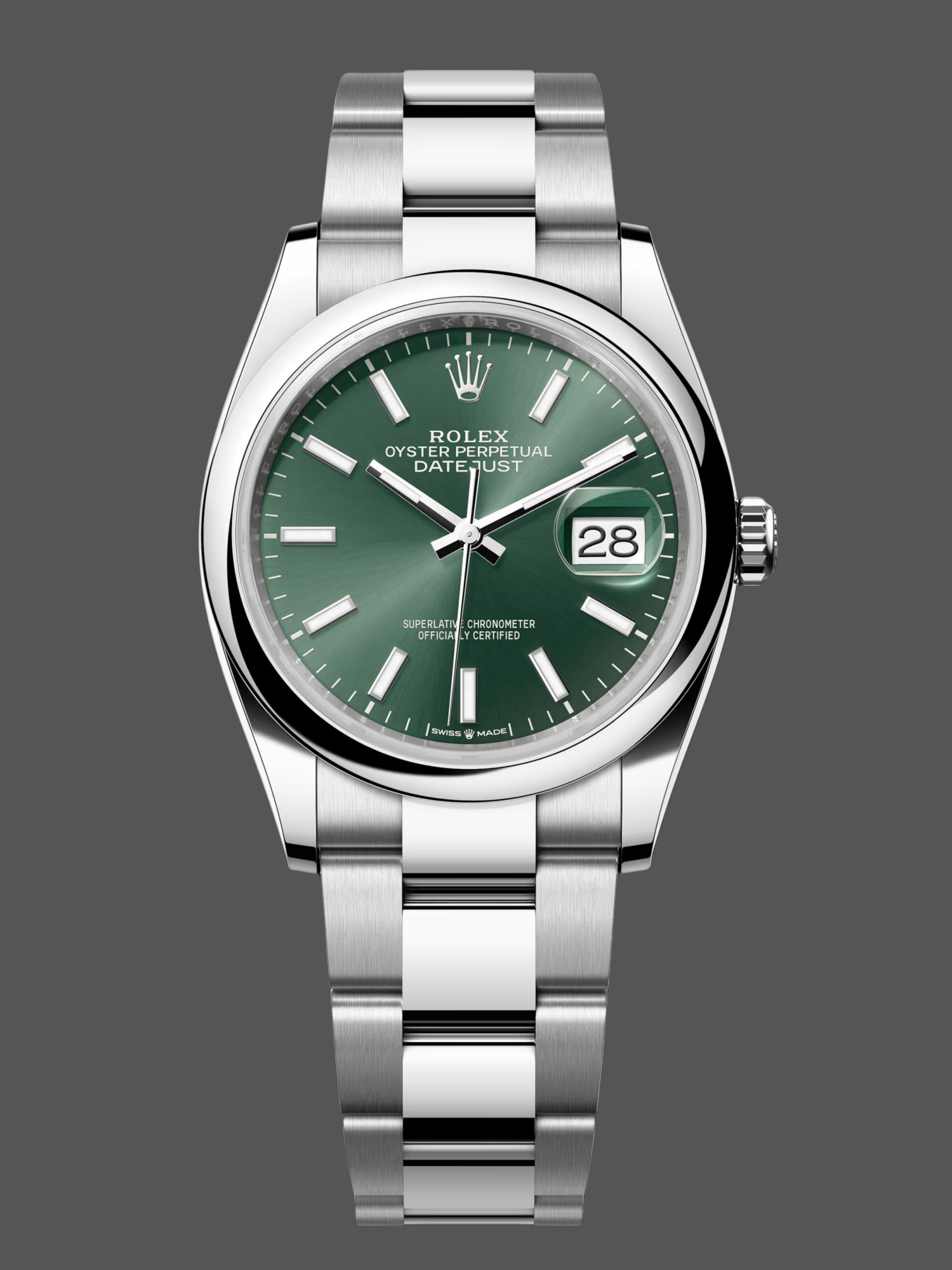 Rolex Datejust 126200 Green Index Dial Stainless steel 36MM Unisex Replica Watch
