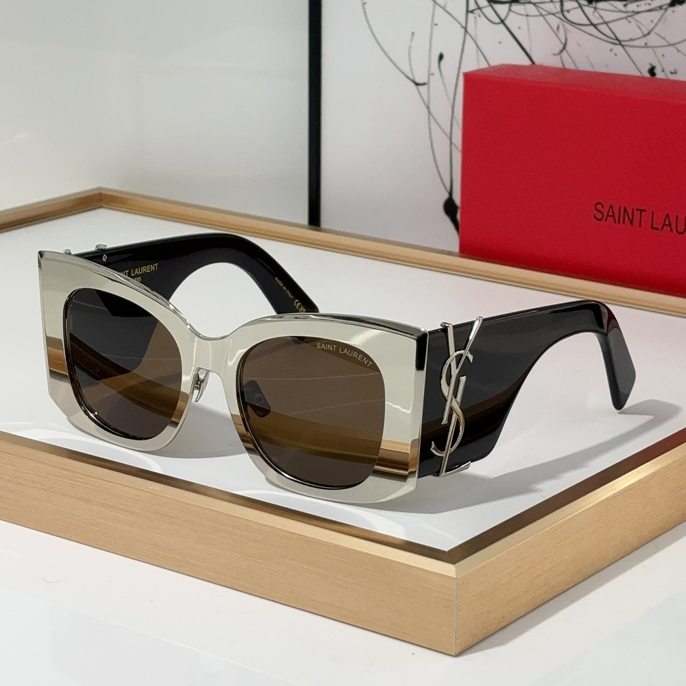 Saint Laurent YSL Logo Embellished Sunglasses Top Quality锛�Replica锛�