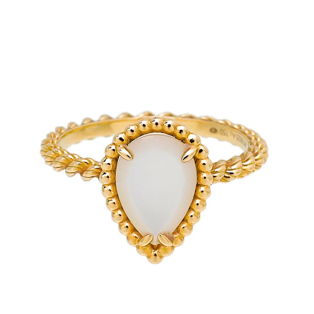 Boucheron 18K Yellow Gold Serpent Boheme MOP Small Model Ring 52