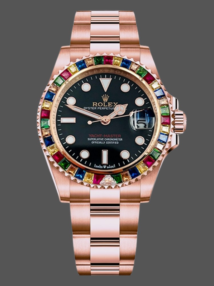 Rolex Yacht-Master 116695 Everose Gold Black Dial 40MM Mens Replica Watch