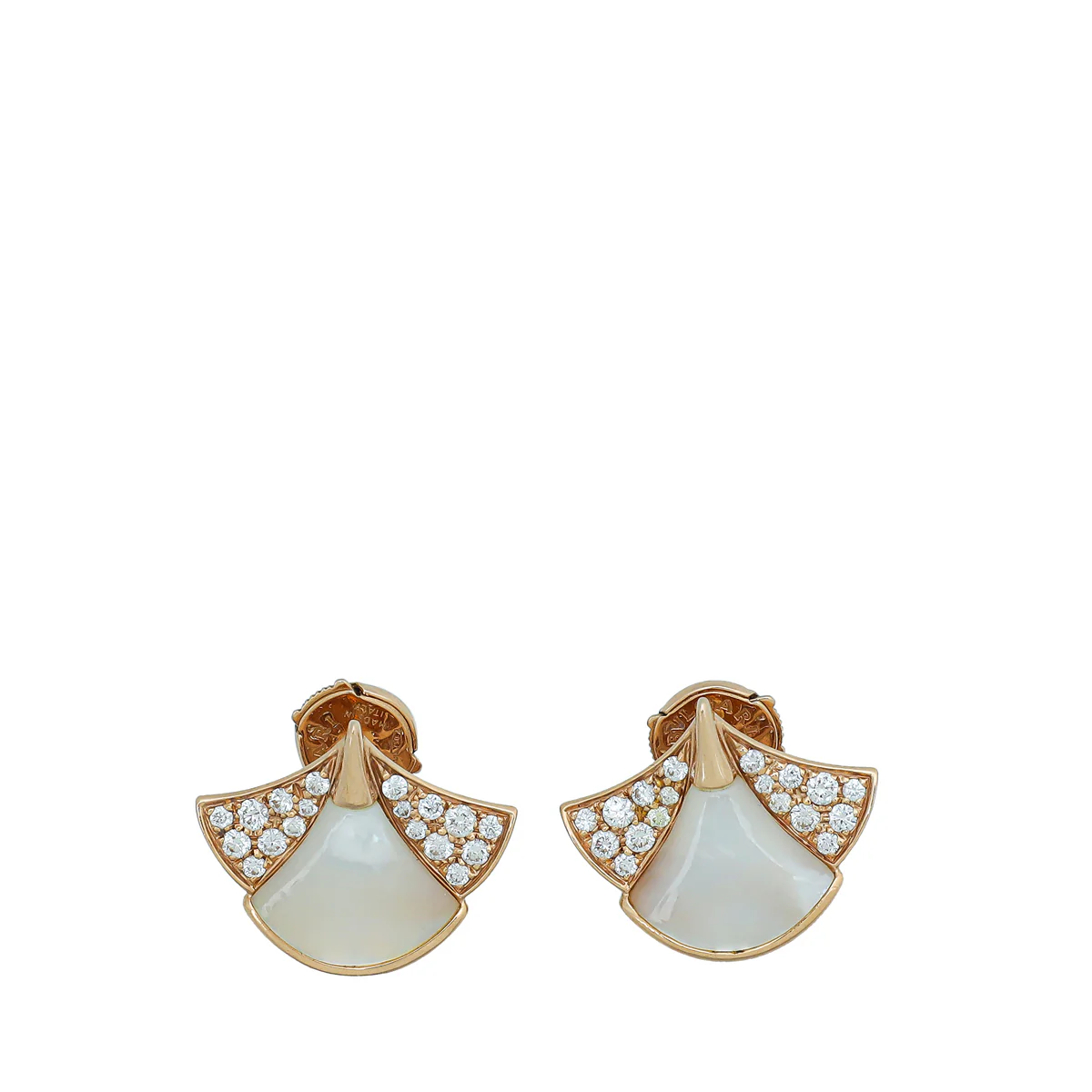 Bvlgari 18K Rose Gold MOP Diamond Diva's Dream Stud Earrings