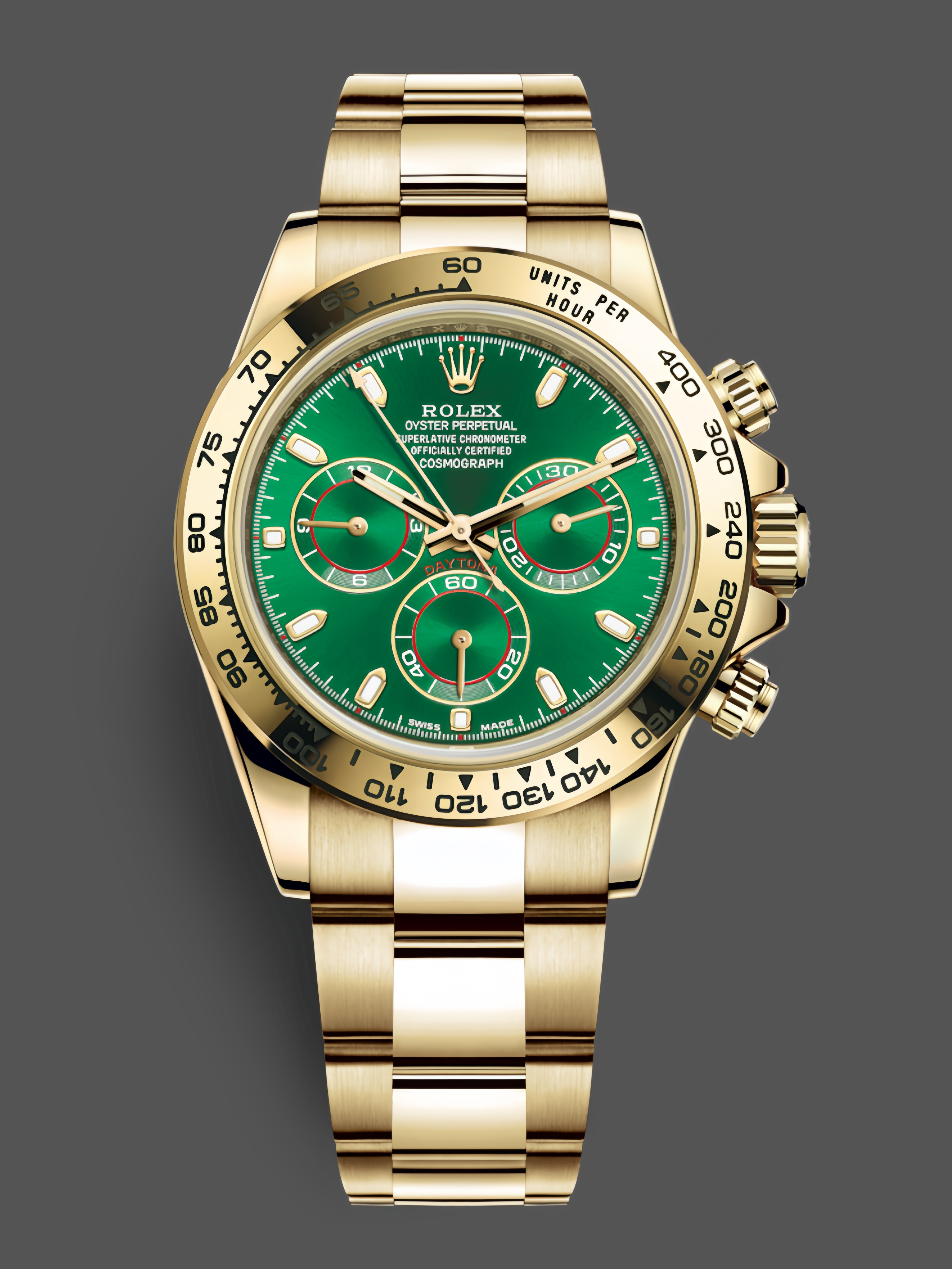 Rolex Daytona 116508 Yellow Gold Green Index Dial 40MM Mens Replica Watch
