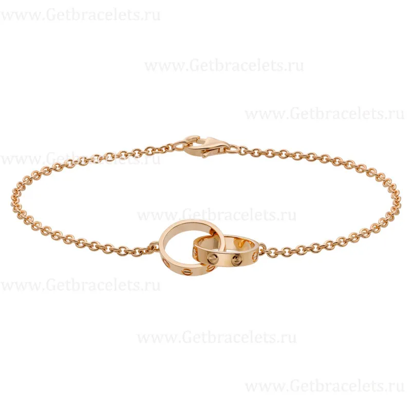Replica Cariter Love Bracelet Pink Gold Double Ring B6027000
