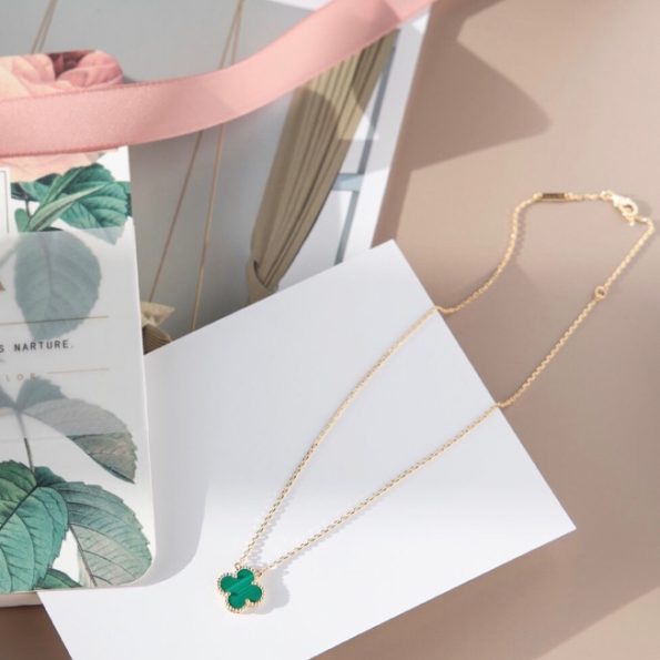 Van Cleef Necklace Dupe, Green Clover Leaf Necklace