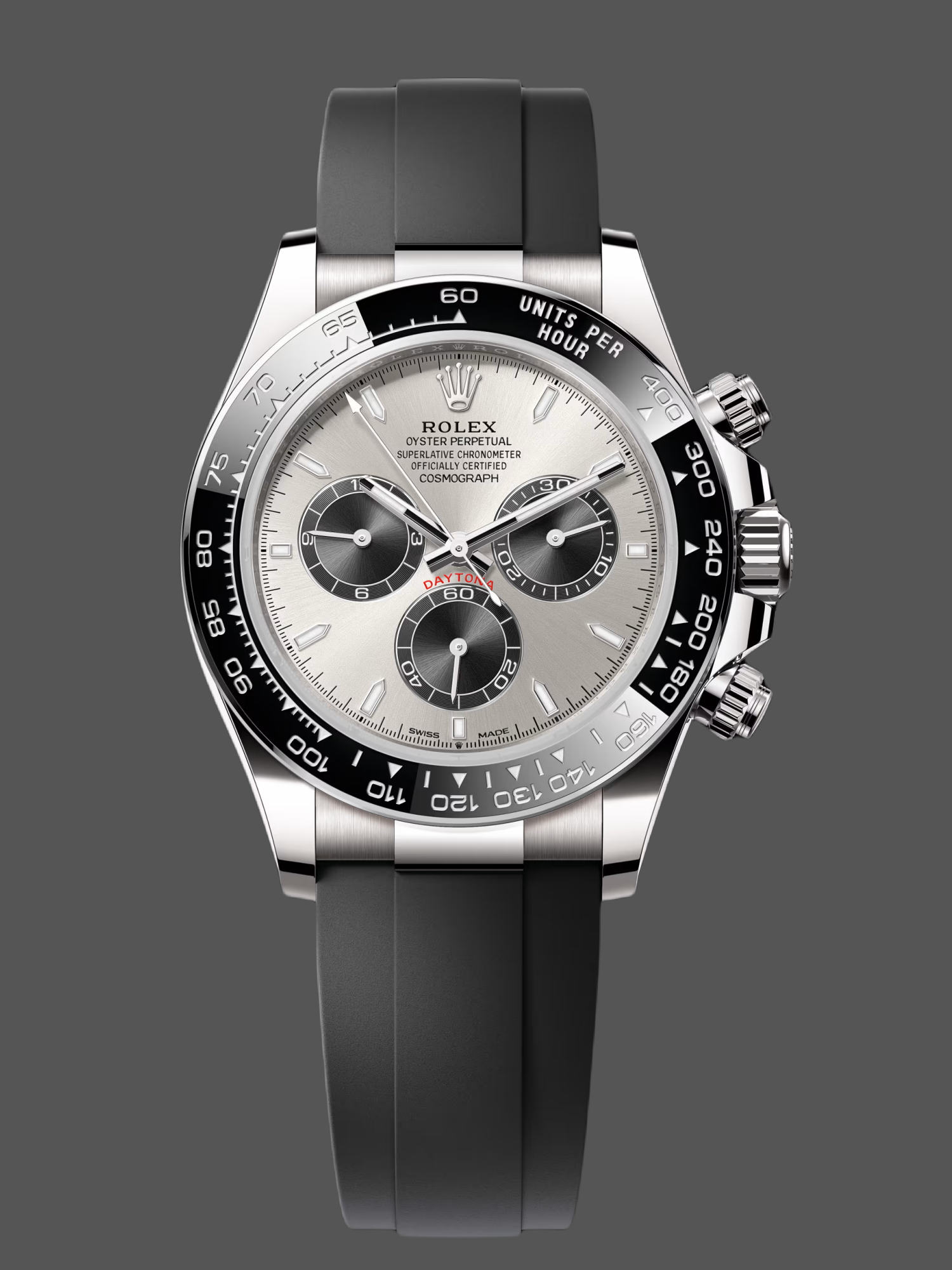 Rolex Daytona 126519LN 0006 40mm Silver Ghost Dial White Gold Oysterflex