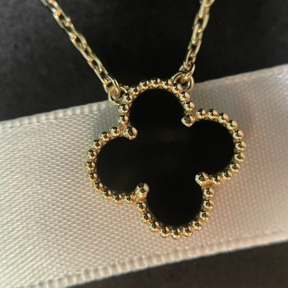 Van Cleef Necklace Dupe, Black Clover Leaf Necklace