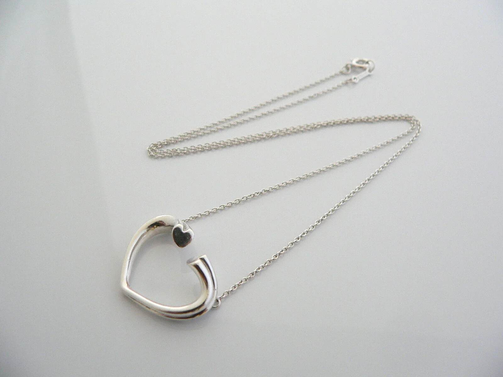 Tiffany & Co Tenderness Heart Necklace Pendant Charm Chain Picasso Large 17 Inch
