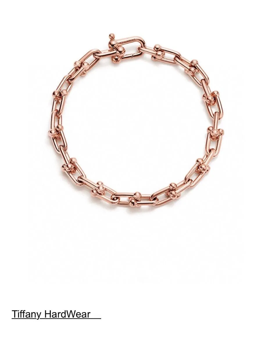 2021 Tiffany Harddwear18k Rose Gold Link Bracelet Women Jewelry Gift