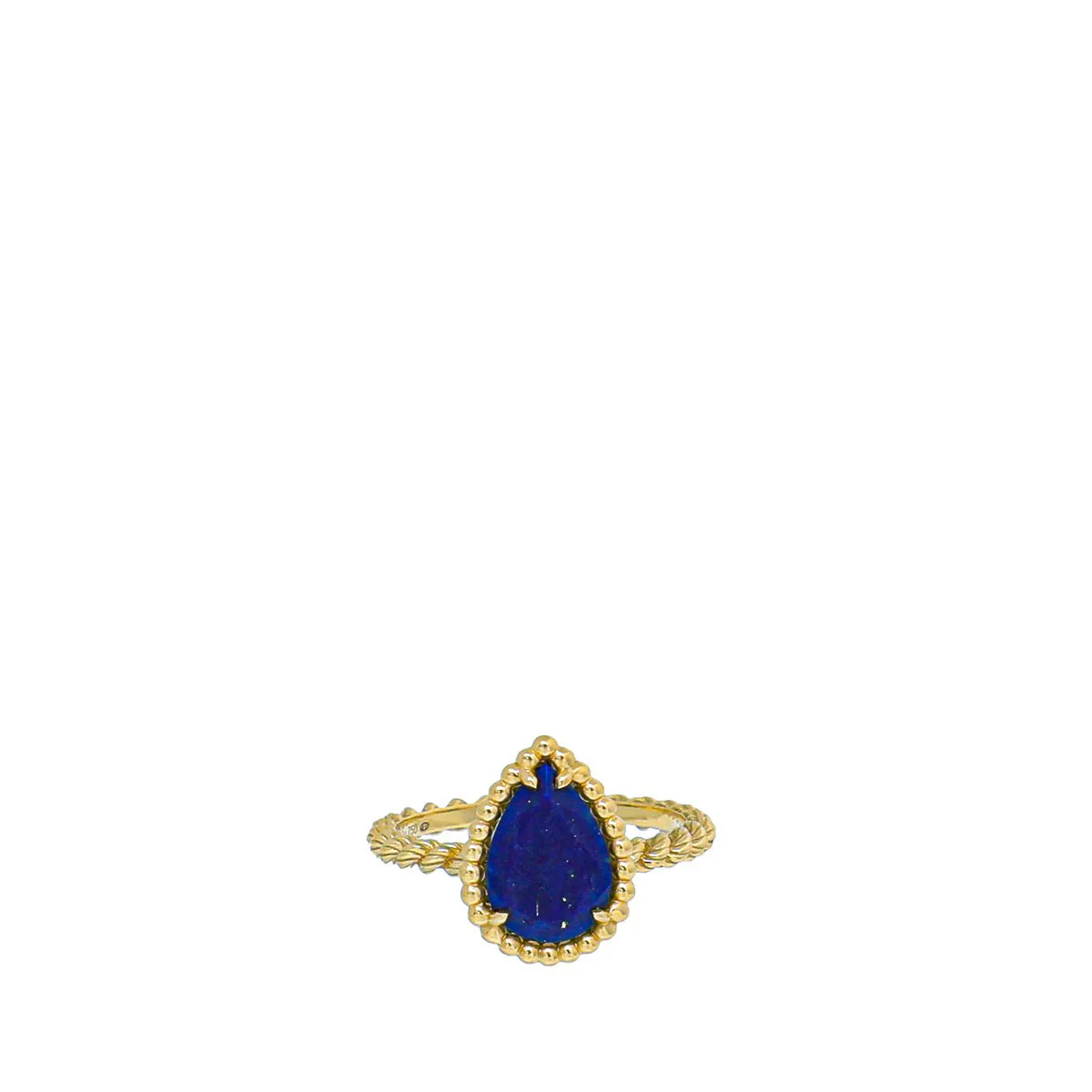 Boucheron 18K Yellow Gold Boheme Lapis Lazuli Serpent Small Ring 50