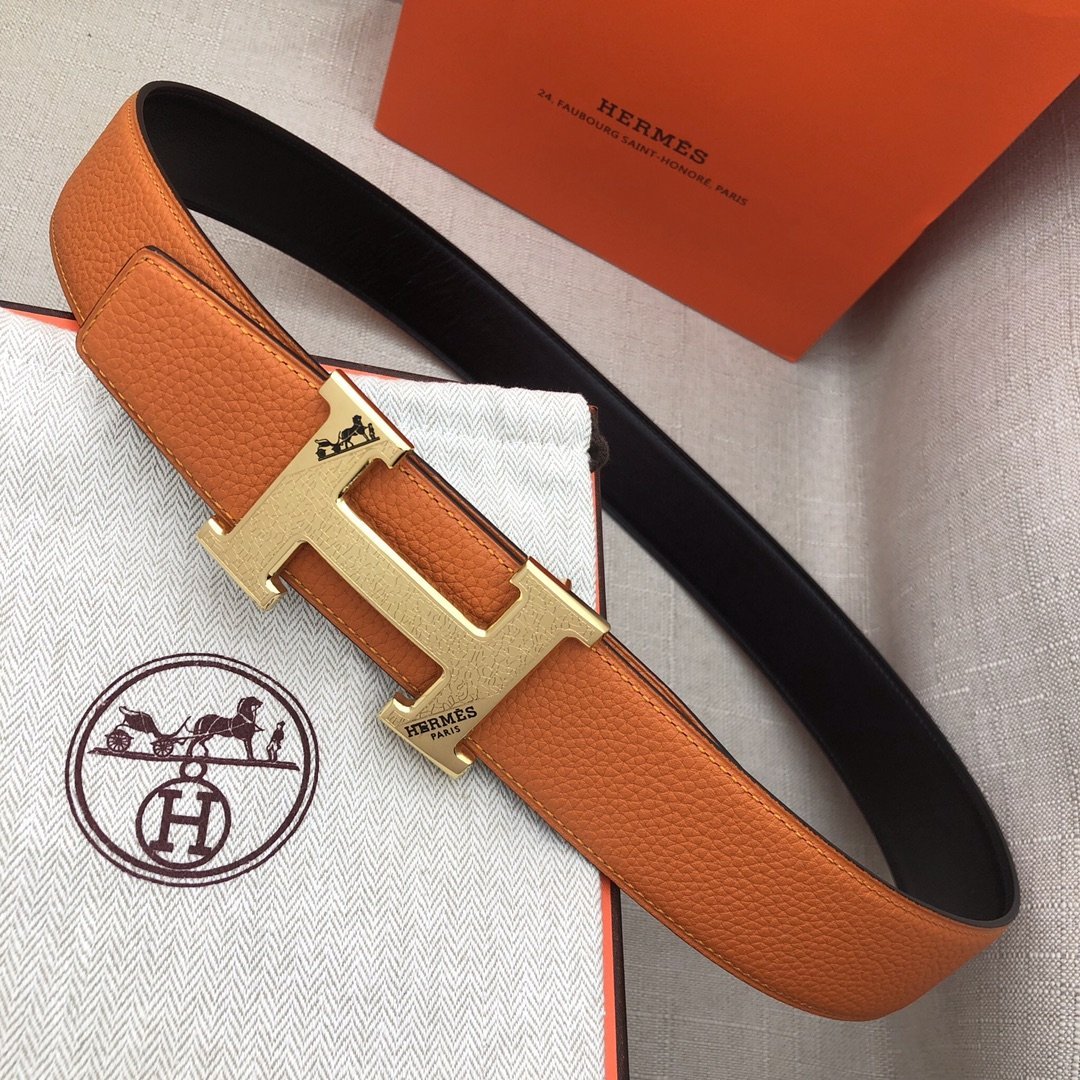 Hermes H Belt Buckle & Reversible Brown For Women, Women Belt 380MM