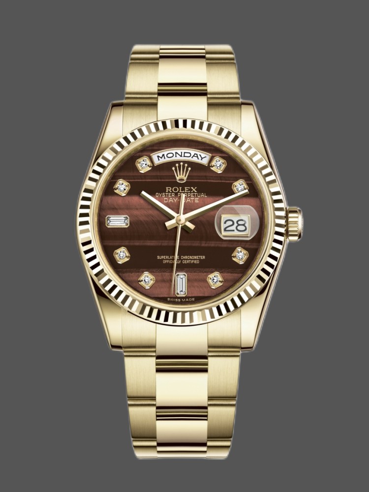 Rolex Day-Date 118238 Oyster Bracelet Diamond Bulls Eye Dial 36mm Unisex Replica Watch