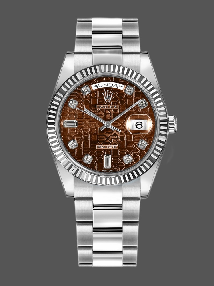 Rolex Day-Date 118239 White Gold Jubilee Chocolate Brown Dial 36mm Unisex Replica Watch