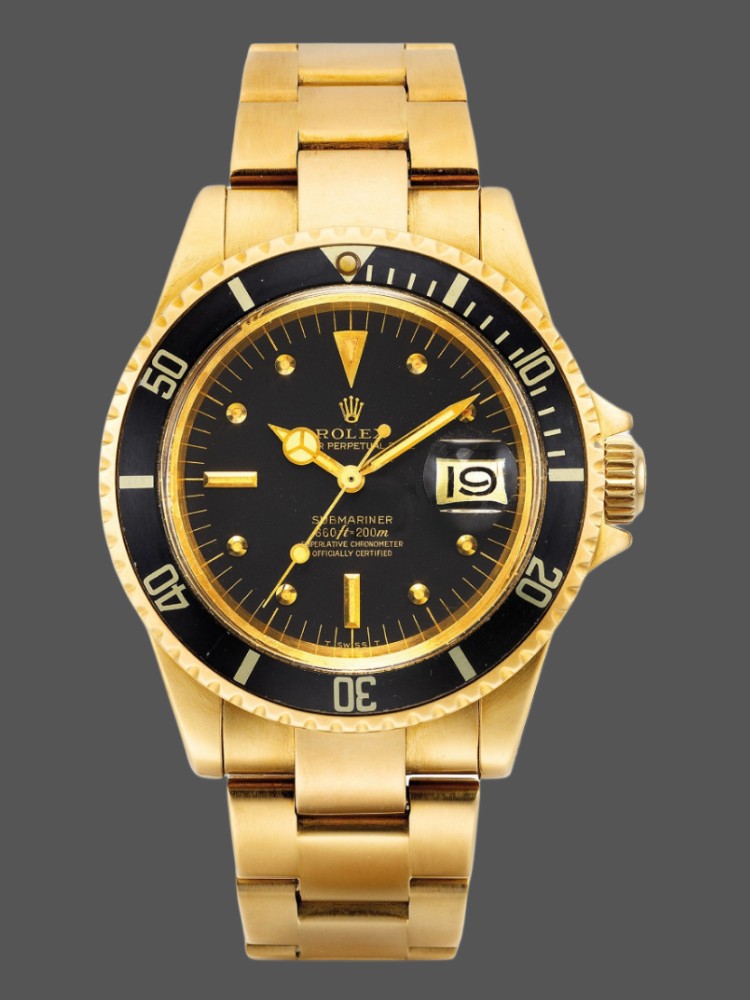 Rolex Submariner 1680/8 Black dial Yellow Gold 40mm Mens Replica Watch