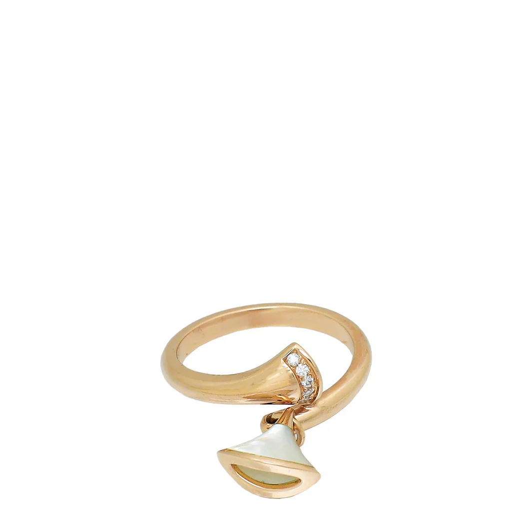Bvlgari 18K Pink Gold MOP Diamond Diva's Dream Ring
