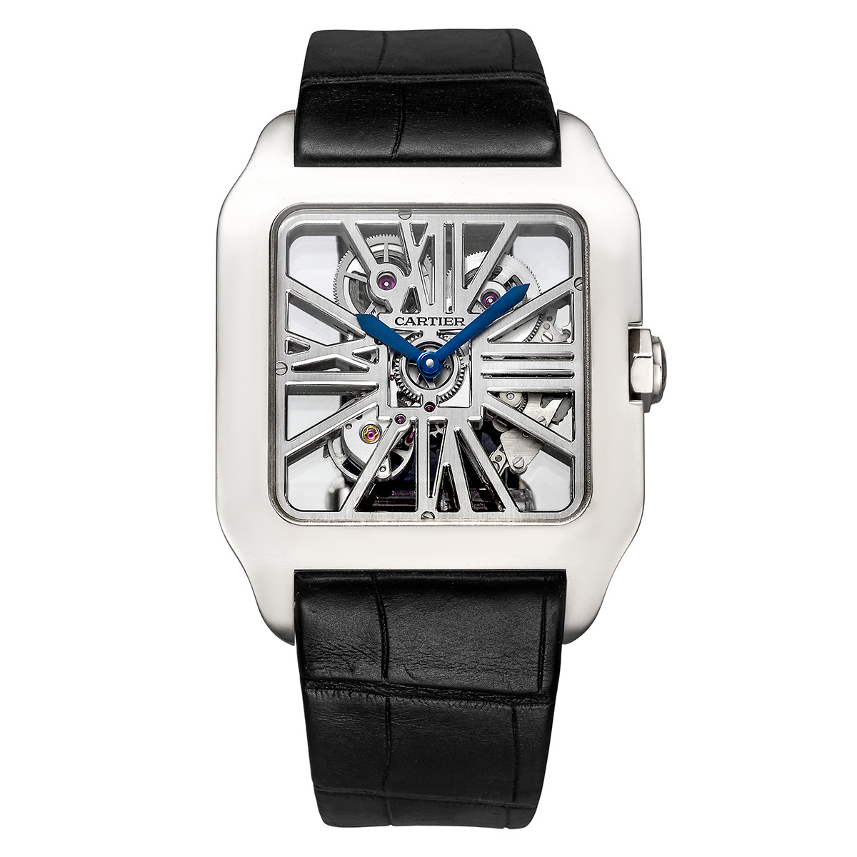 Cartier Santos Skeleton 18K White Gold Men��s Watch, W2020033