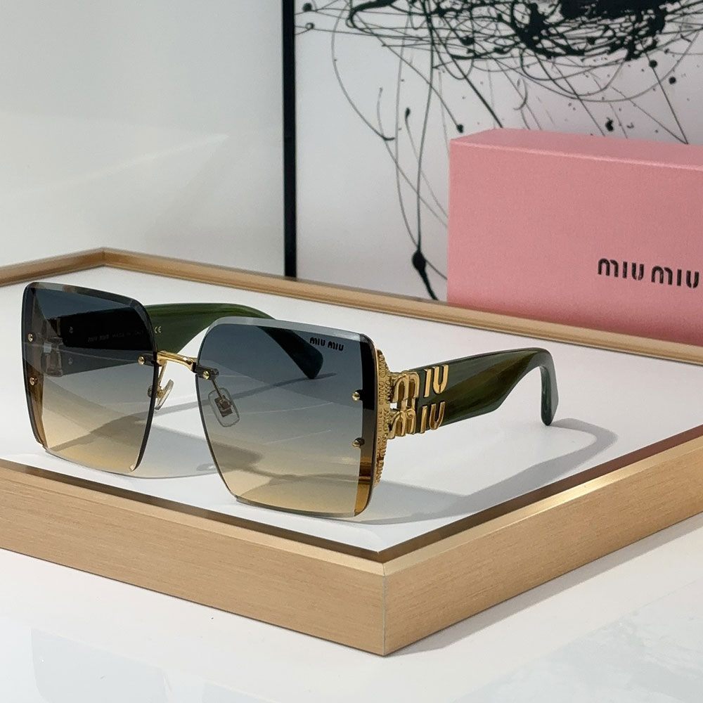 Miumiu Mirror leg Logo Decoration Sunglasses Top quality 锛�Replica锛�