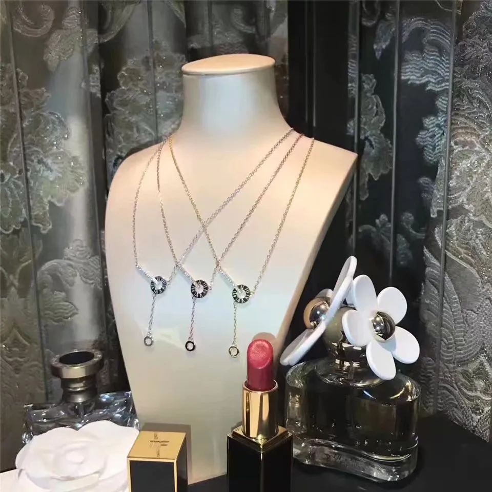 High End Tiffany Atlas Circle & Crystals Bar Pendant Tassel Necklace Disruptive Design