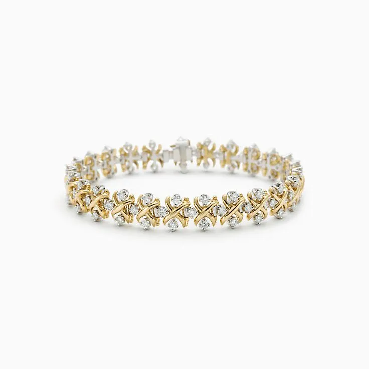 Good Luxury Tiffany & Co. Schlumberger? Dazzing Yellow Gold Diamonds Lynn Bracelet Price Dubai