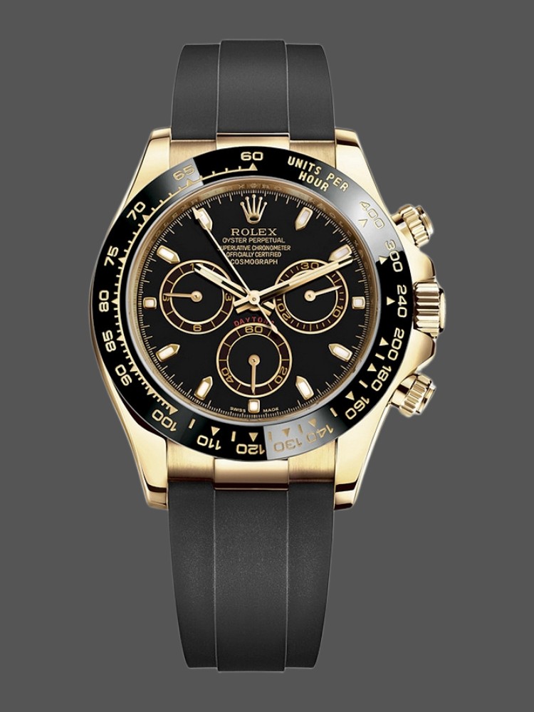 Rolex Daytona 116518LN Black Dial Yellow Gold 40mm Mens Replica Watch