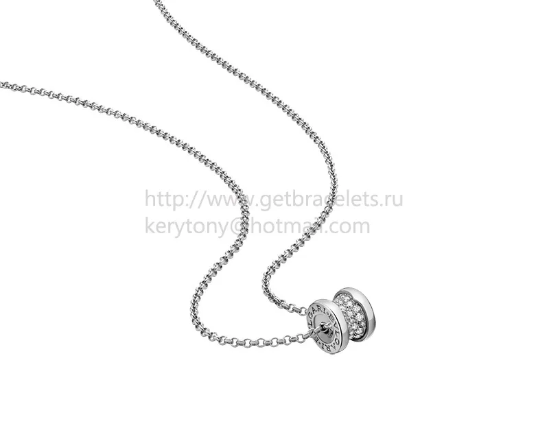 B.zero1 White Gold Necklace with Pave Diamonds