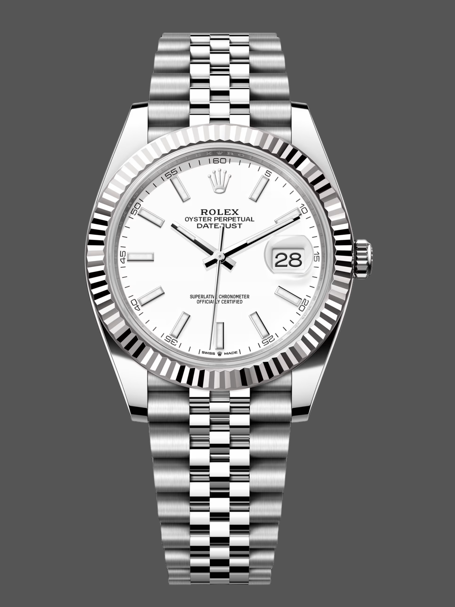 Rolex Datejust 41 Steel & White Gold White Dial Jubilee Bracelet M126334 0010 Men's Watch