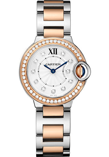 Cartier Ballon Bleu 36 mm Stainless steel & Rose Gold & Diamonds Lady��s Watch, W3BB0024