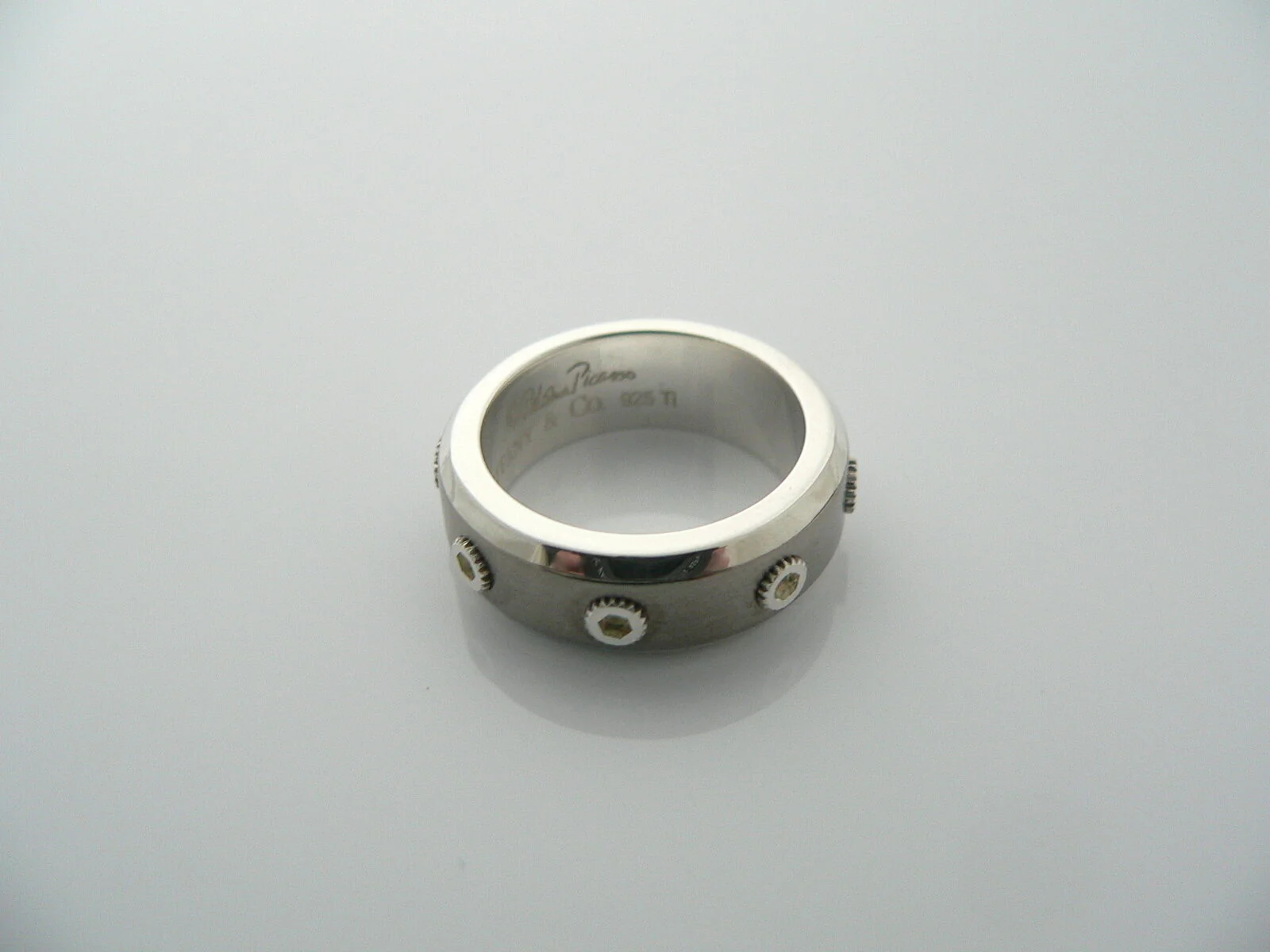 Tiffany & Co Silver Titanium Ring Picasso Turbo Band Sz 6 Gift Love Statement
