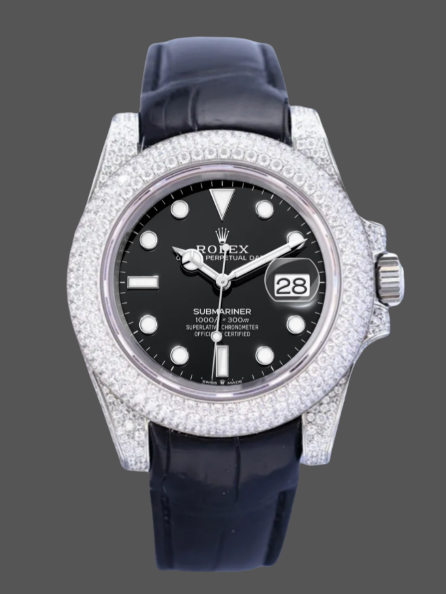 Rolex Submariner Diamond Case Black Dial 116610 40MM Men's Watch