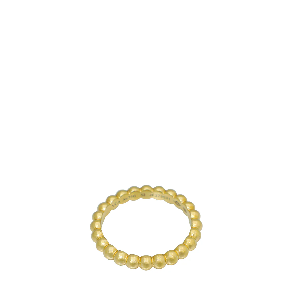Van Cleef & Arpels 18K Yellow Gold Perl茅e Pearls Medium Model Ring 52