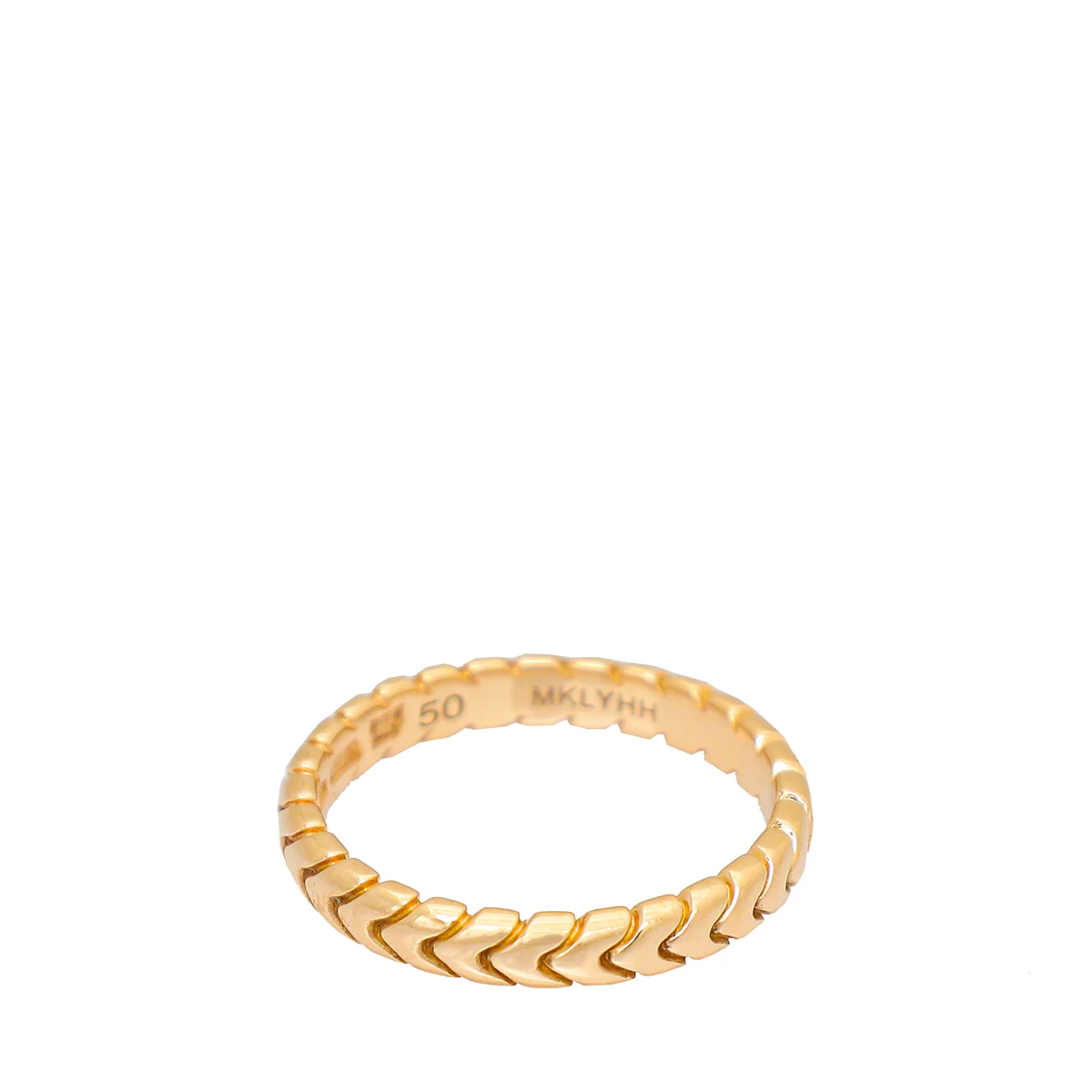 Bvlgari 18K Rose Gold Spiga Ring 50