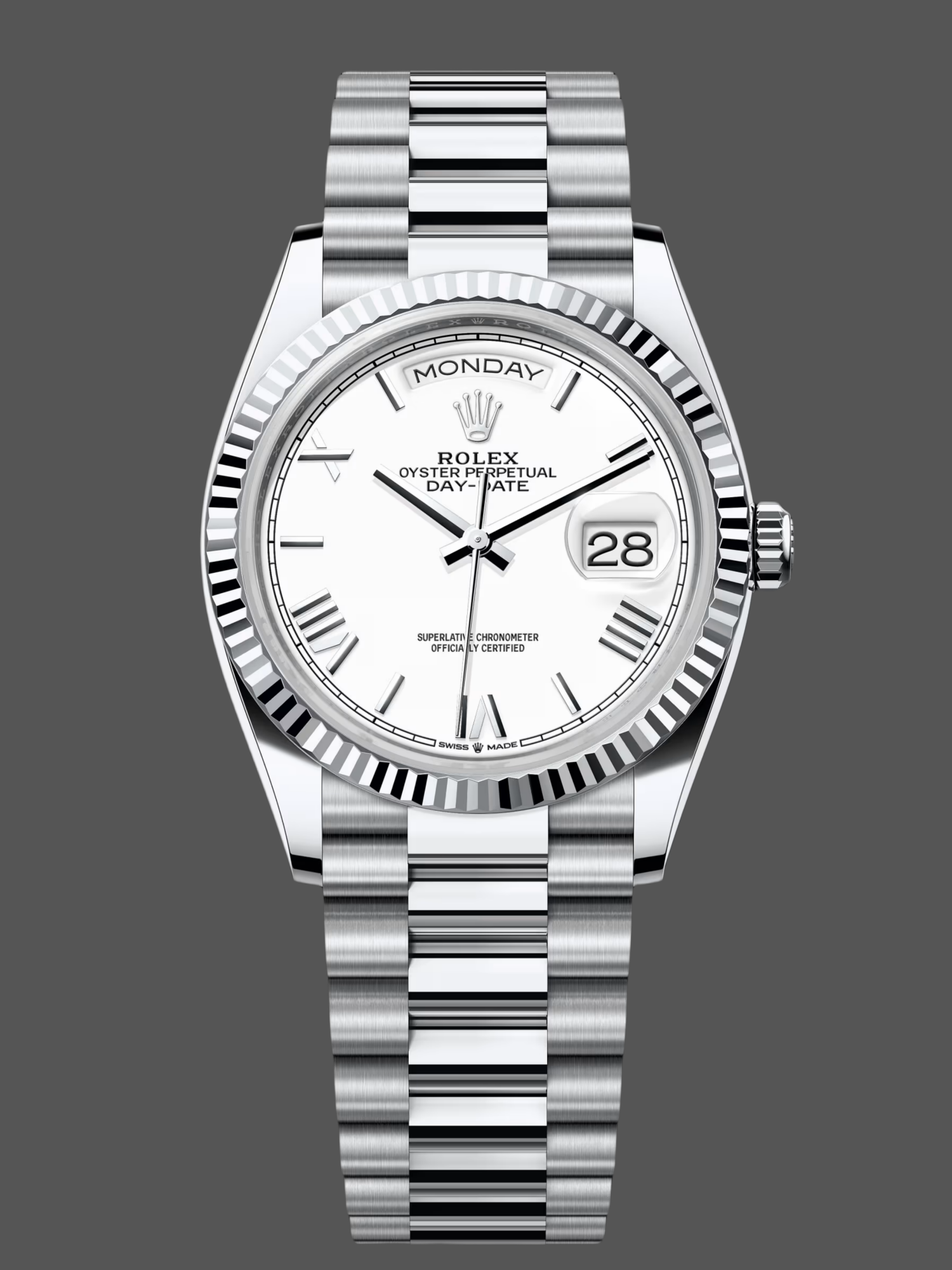 Rolex Day Date 36 White Dial Platinum President Bracelet m128236 0017