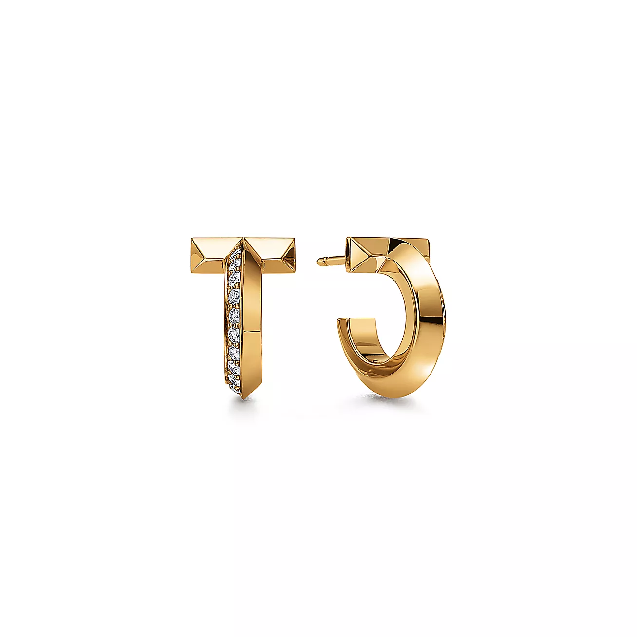 Tiffany T T1 Hoop Earrings, Gold & White Gold